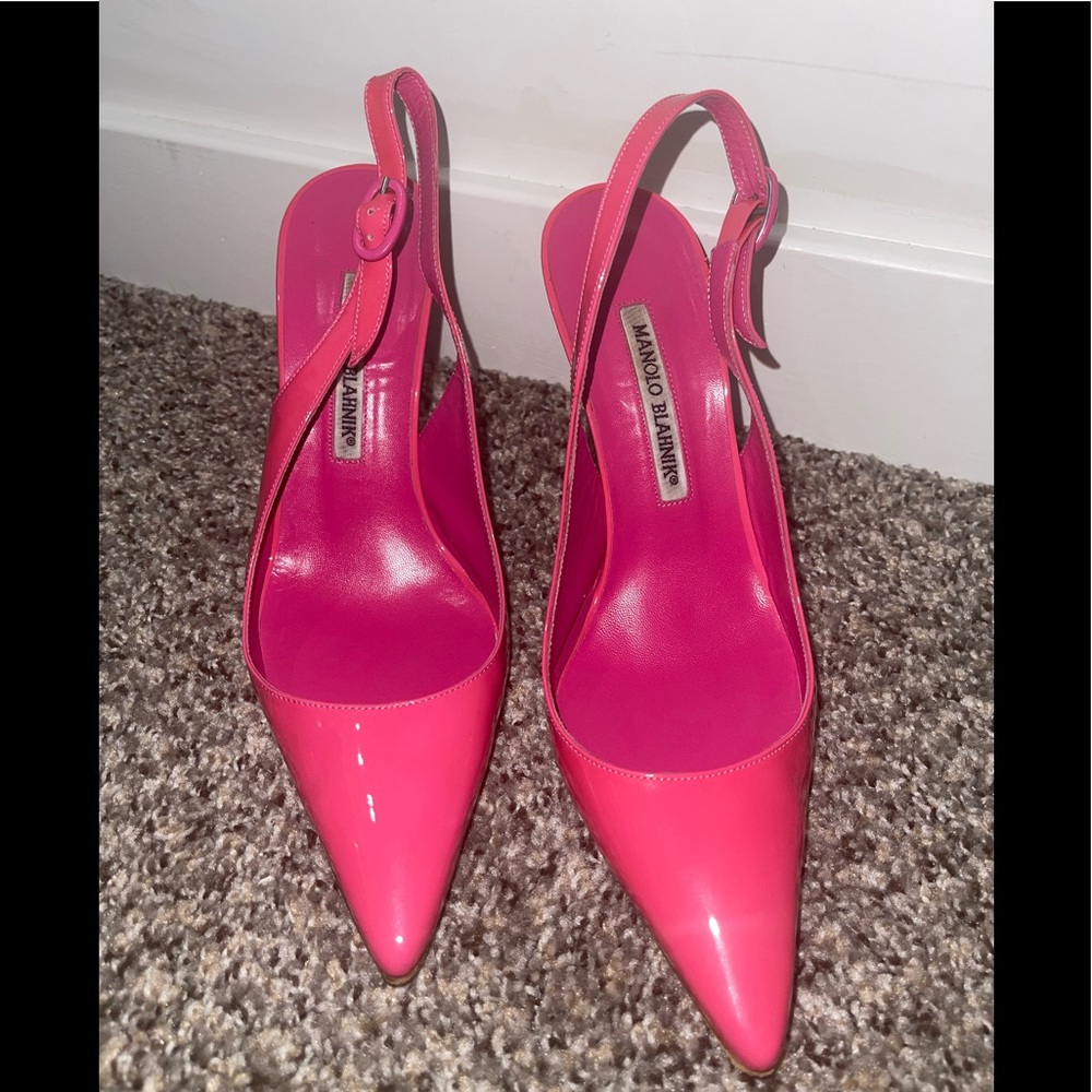 Authentic Patent Leather Pink Manolo Blahniks